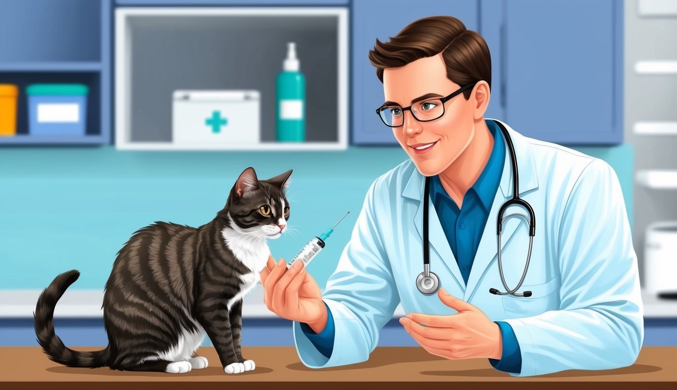 A veterinarian answering questions about the HCP vaccine for cats