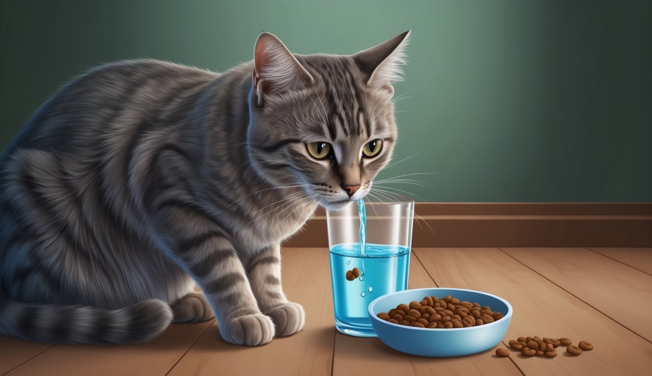 A cat with a dull coat and watery stool, drinking excessively and losing weight